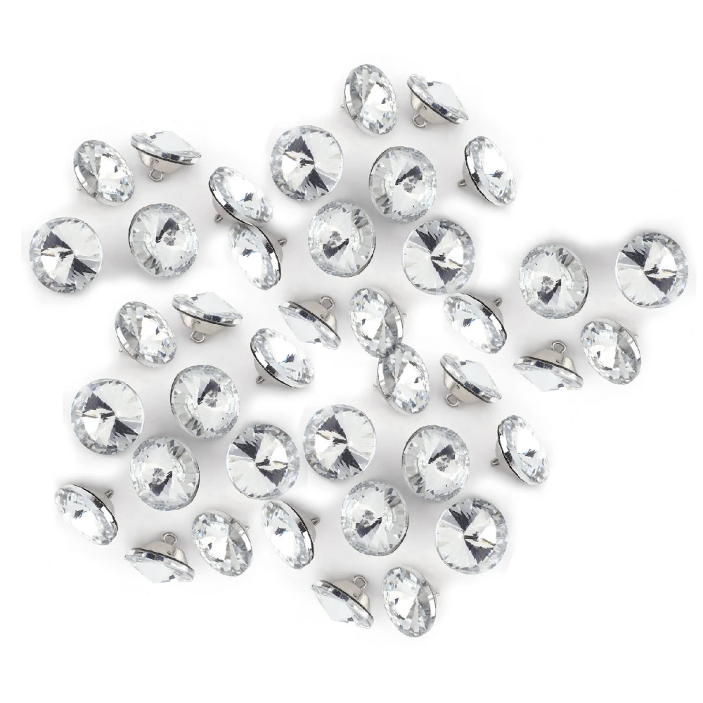 50PCS/LOT Rhinestone Crystal Buttons Sewing Sofa DIY Craft Decoration Accessory 20MM