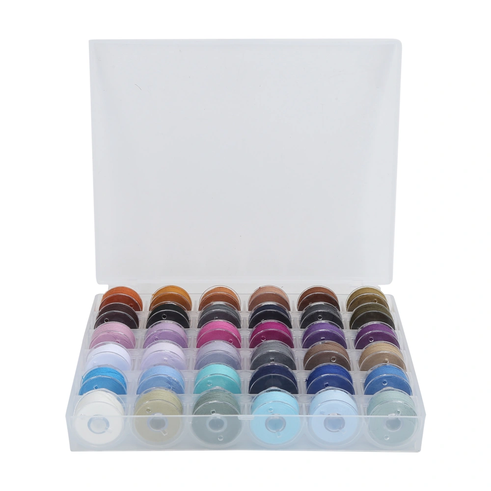 36‑Color Sewing Thread Set Polyester with Transparent Bobbin Box for Household DIYCool Colors 1616