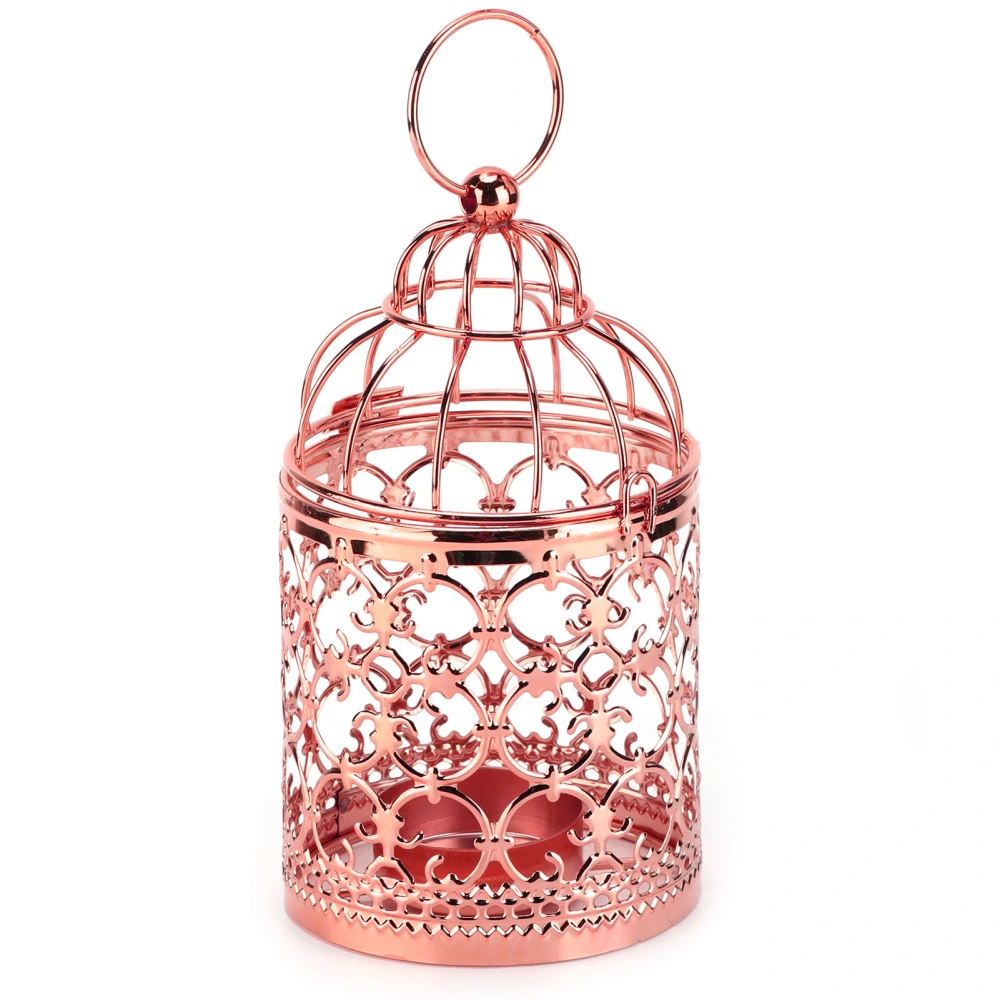 Candle Holder Vintage Birdcage Candlestick Decorations for Gift Home Events WeddingsRose Gold