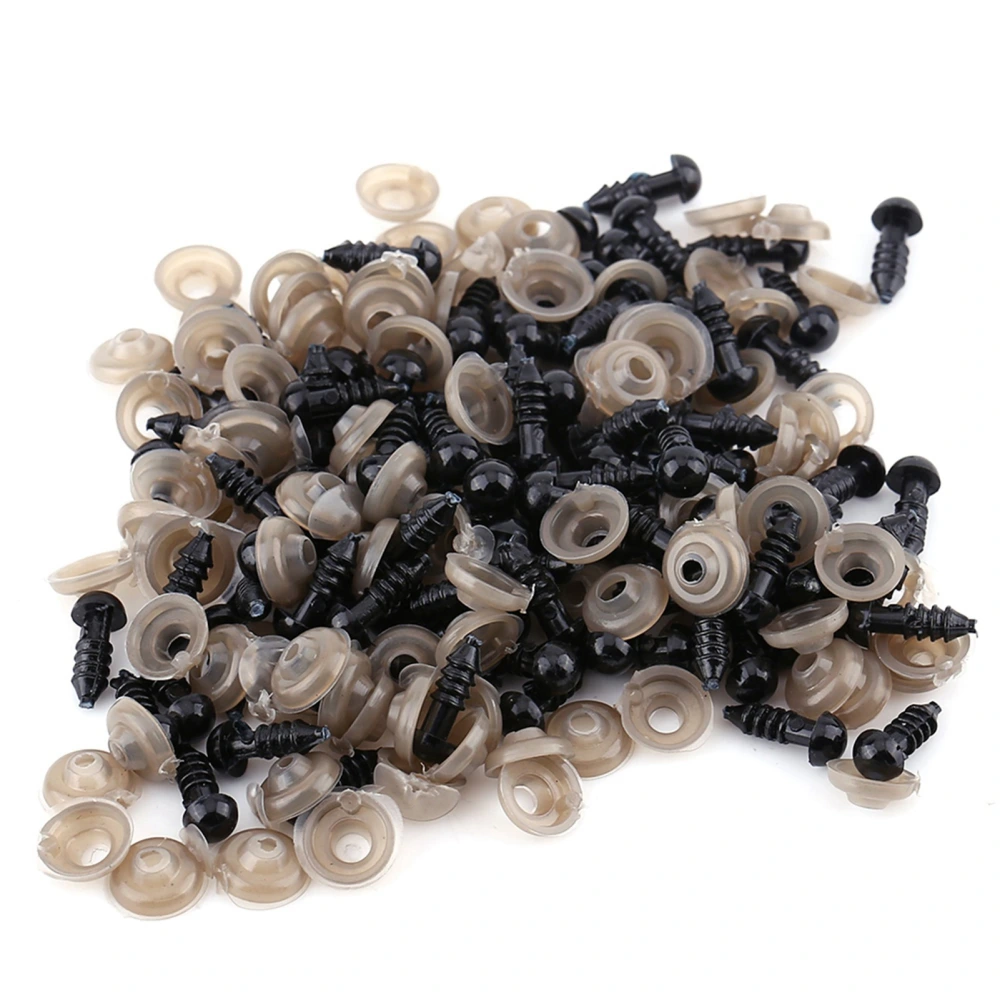 100pcs Black Plastic Doll Eyes For Teddy Bear Toys Animal Felting Craft Accessory 6MM