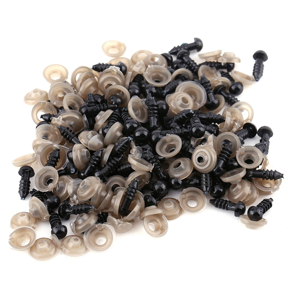 100pcs Black Plastic Doll Eyes For Teddy Bear Toys Puppet DIY Craft Material 9MM