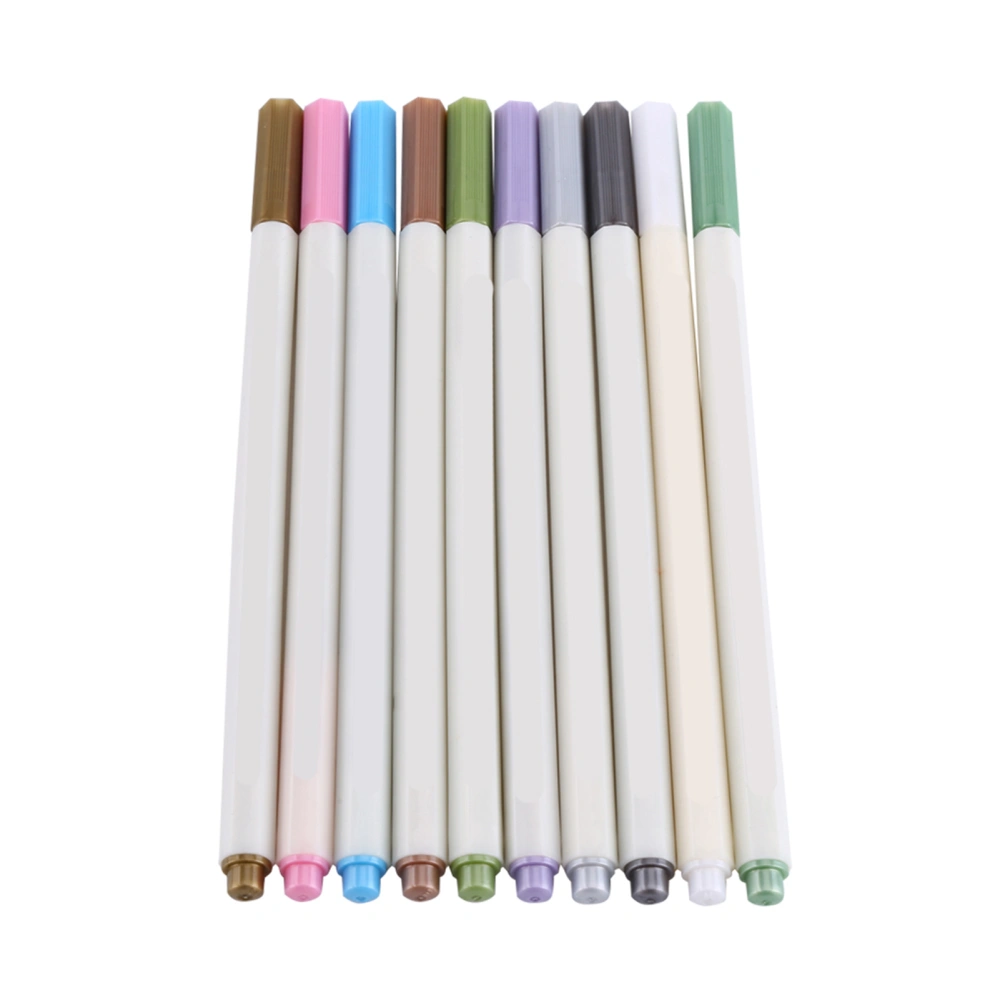 New 10Pcs Album Photo Metallic Color Marker Pens Colorful Ink DIY Scrapbook Card Making