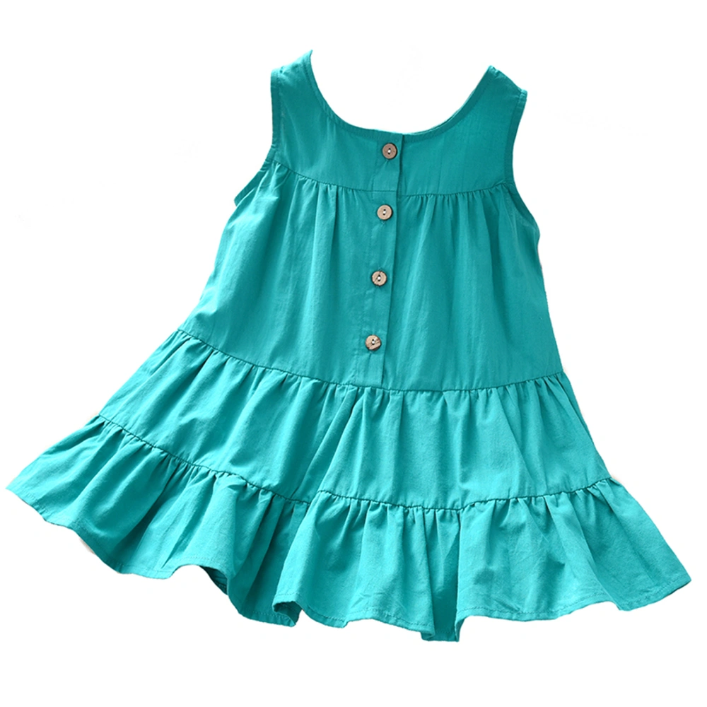 Kids Girls Fashion Sleeveless Solid Color Tops Summer Stylish Tops