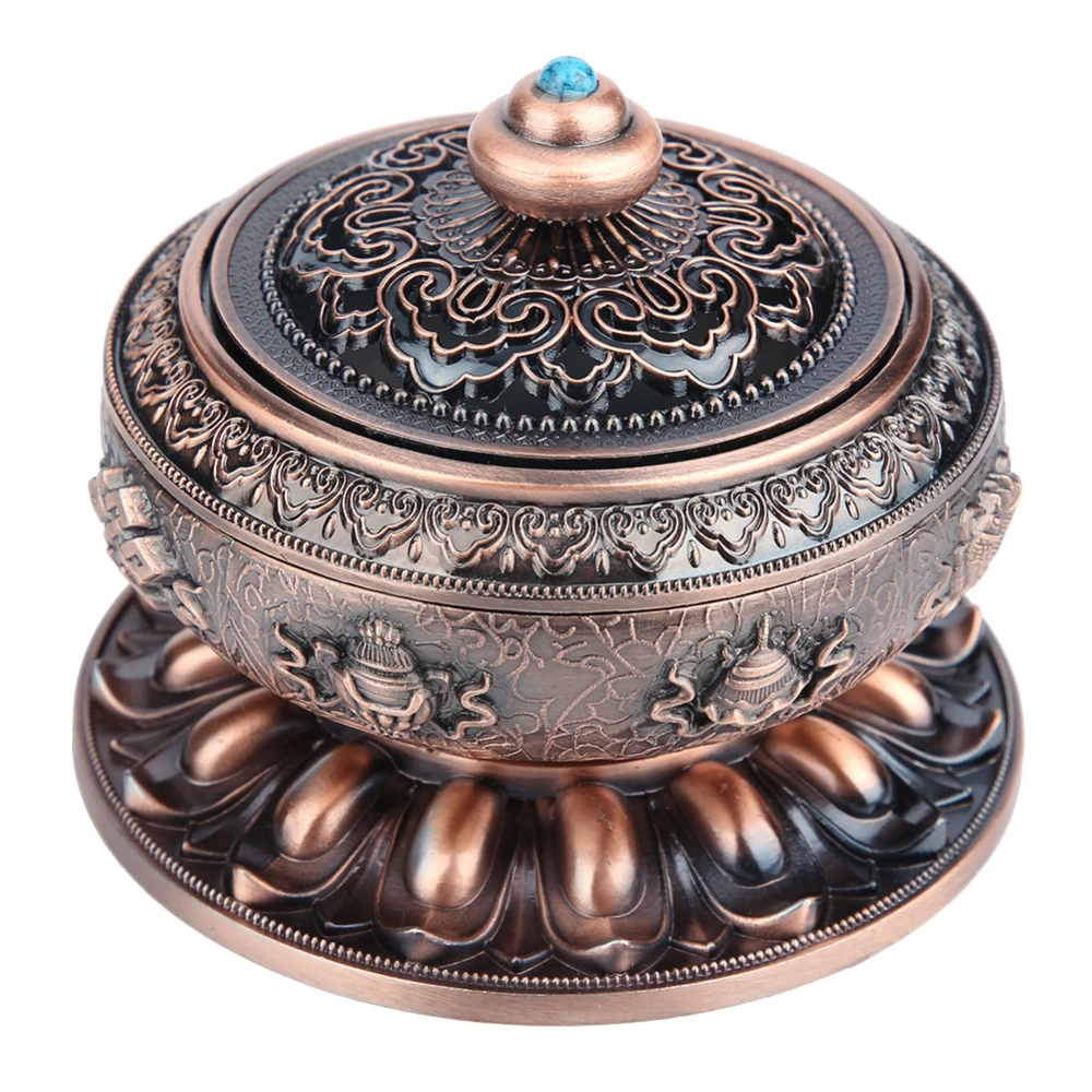 Incense Burner Smoke Backflow Ceramic Glaze Censer Cone Holder Home Decoration (Red Bronze)