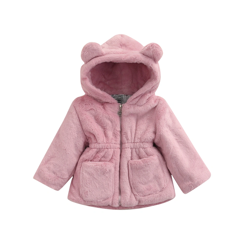 Girls Winter Hoodie, Fleeces Hooded Long Sleeve Full-Zipper Coat