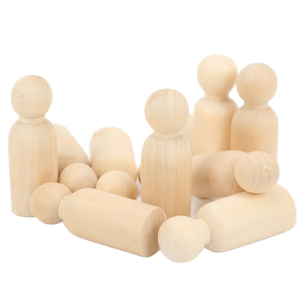 10 Pcs Wooden Peg Doll 75mm 3.0in Safe BurrFree Develop HandsOn Skills DIY Accessories for Decoration(Boys )