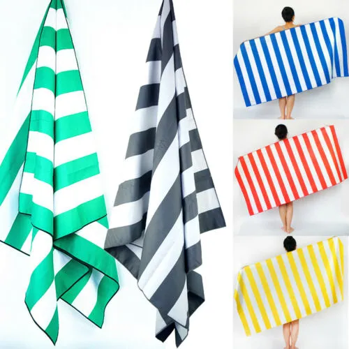 Beach Blanket Stripe Design Soft Rectangular Style Beach Towel