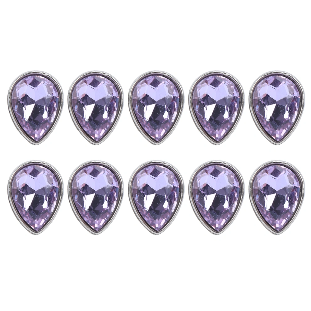 10Pcs Rhinestones Patchable Stylish Bright Edged Claw Rhinestone for DIY Hand‑Made DecorationLight Purple