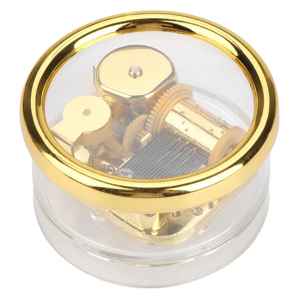 Acrylic Round Transparent Windup Clockwork Music Box Kids Musical Toy Gift (Type 2)