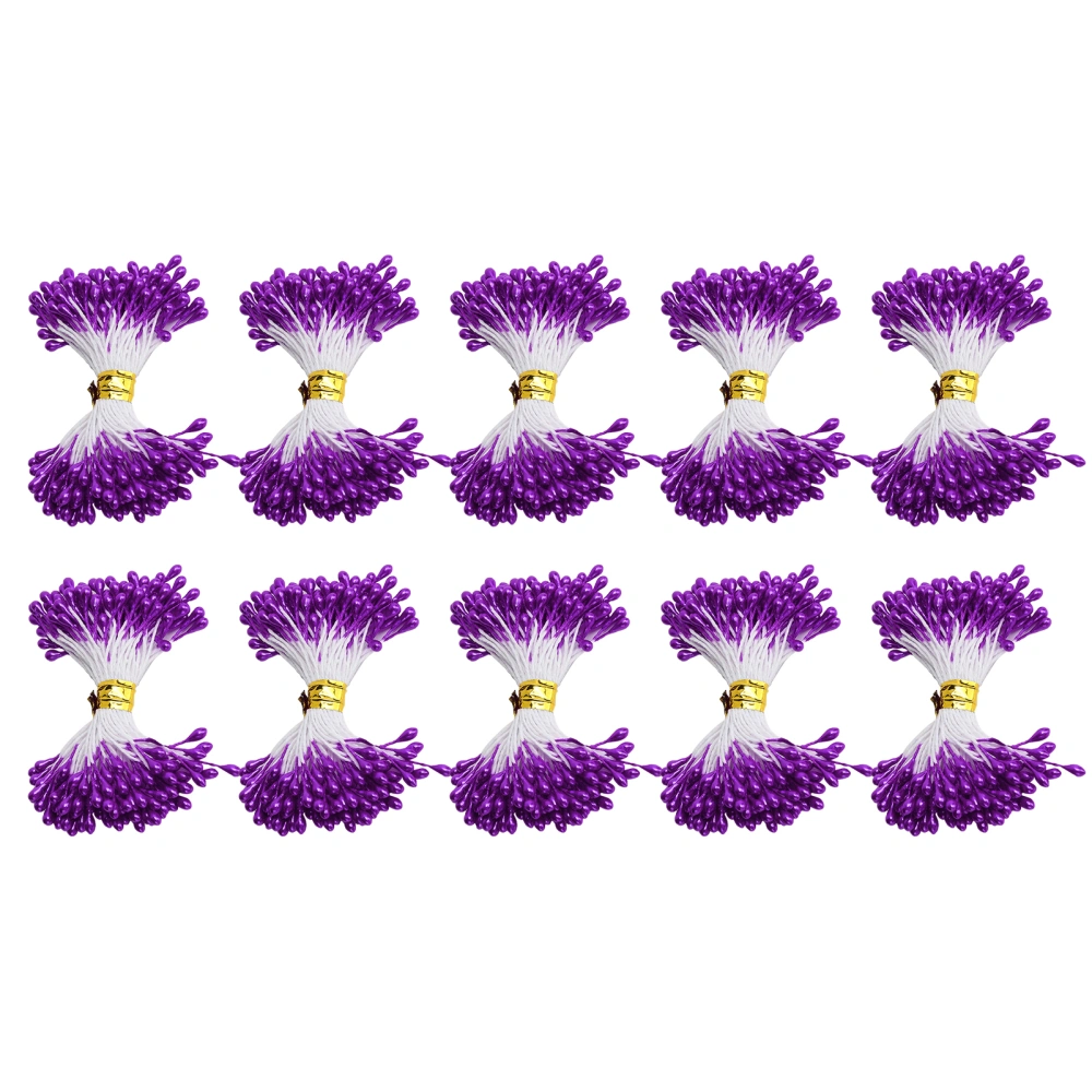 900Pcs Flower Stamen Purple Gypsum Artificial Bouquet Decor HandMade Crafts Accessories(3mm（#22） )