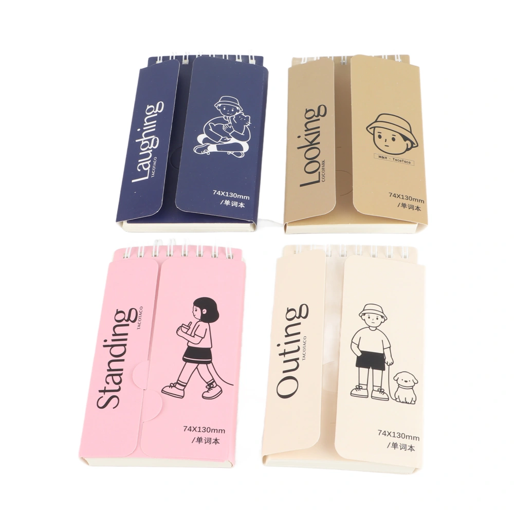 4pcs Small Spiral Notebook Pocket Top Bound Memo Books for Travel Journals Daily Scrapbooking