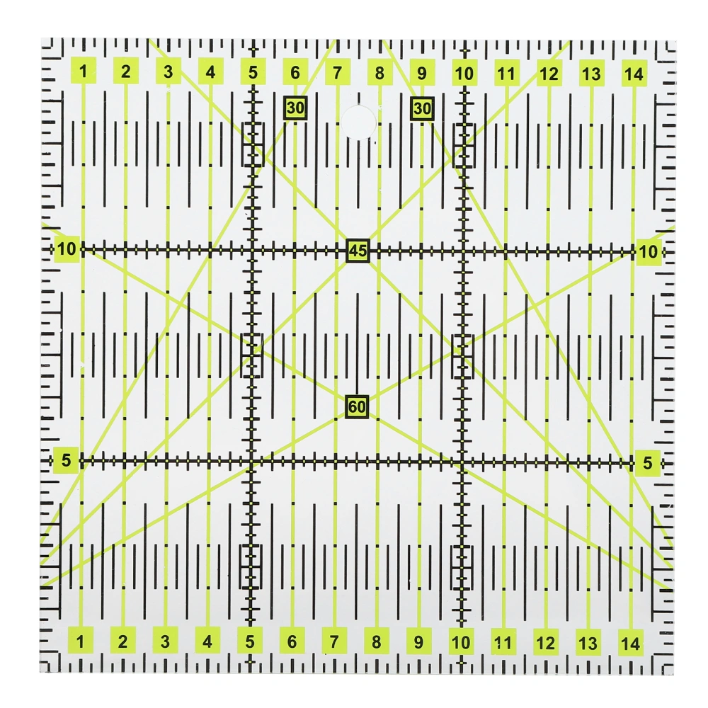 Acrylic Quilters' Ruler Double Colored Grid Lines Clear Mark Square Quilting Sewing Ruler