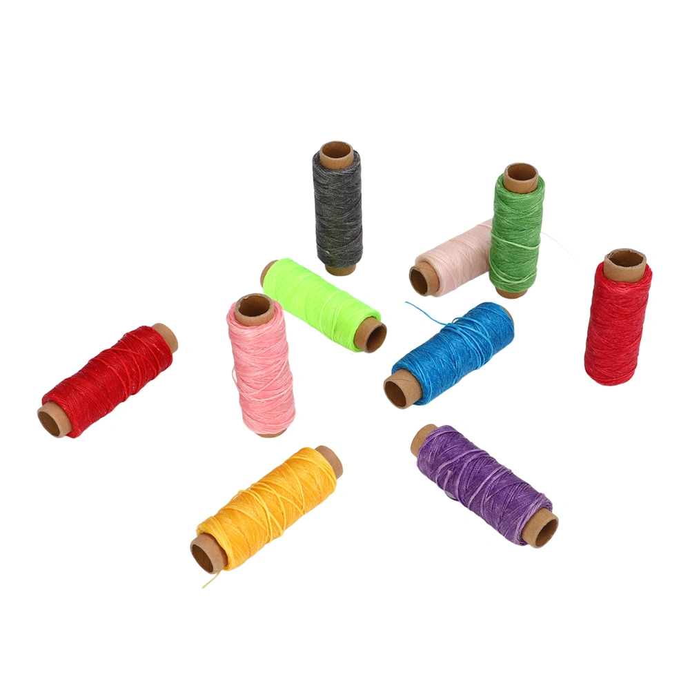 10pcs Waxed Thread Cord 50m 150D 10 Colors Portable Compact Sewing Wax Thread for Hand Sewing Leather Book Binding