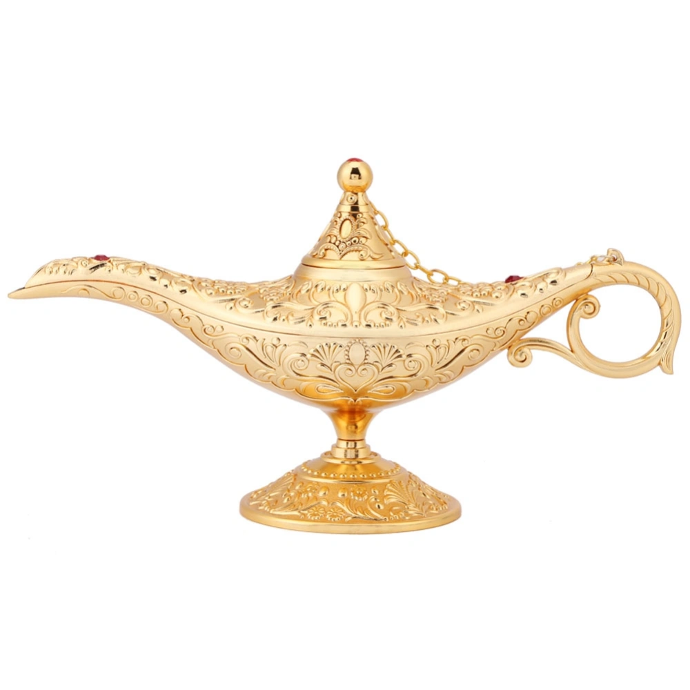 Metal Carved Legend Wishing Oil Lamp Tea Pot Retro Home Furnishing Article Decoration(gold)