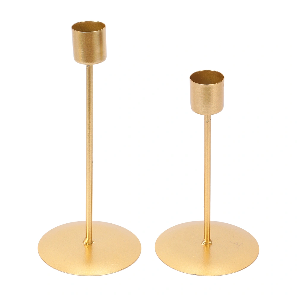 Candle Holders Set of 2 Metal SingleHead Vintage Decorative Candlesticks for Wedding Dinning Party Home Decor(Gold )