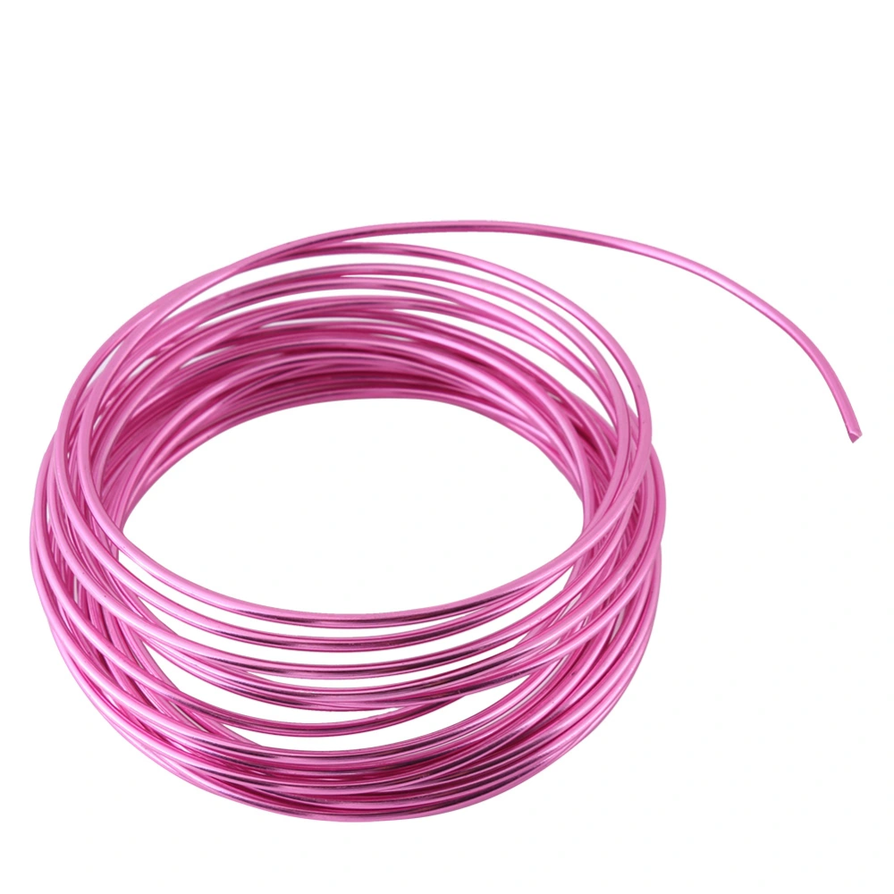 5 Meters / Roll 2mm Round Oxidation Aluminium Wire DIY Accessories For Crafts Making (pink)