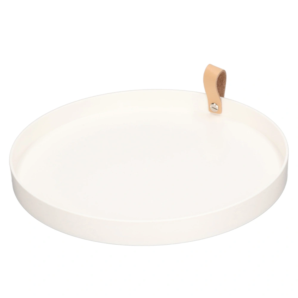 Jewelry Dish White Simple Round Style Waterproof ABS Elegant Multifunction Vanity Tray for Jewelry Perfume Vanity