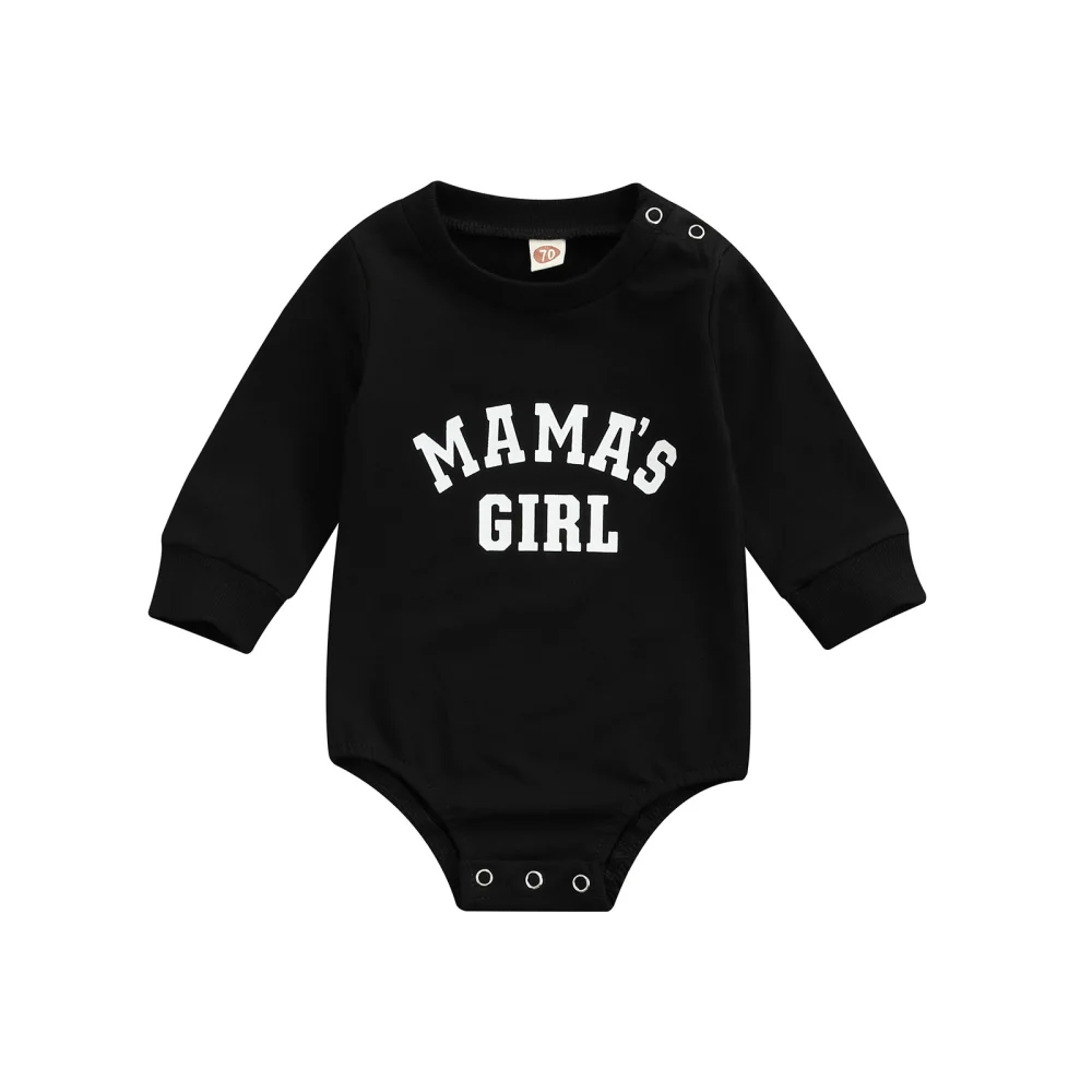 Baby Romper Long Sleeve Round Neck Crotch Buttons Girls Fall Tops