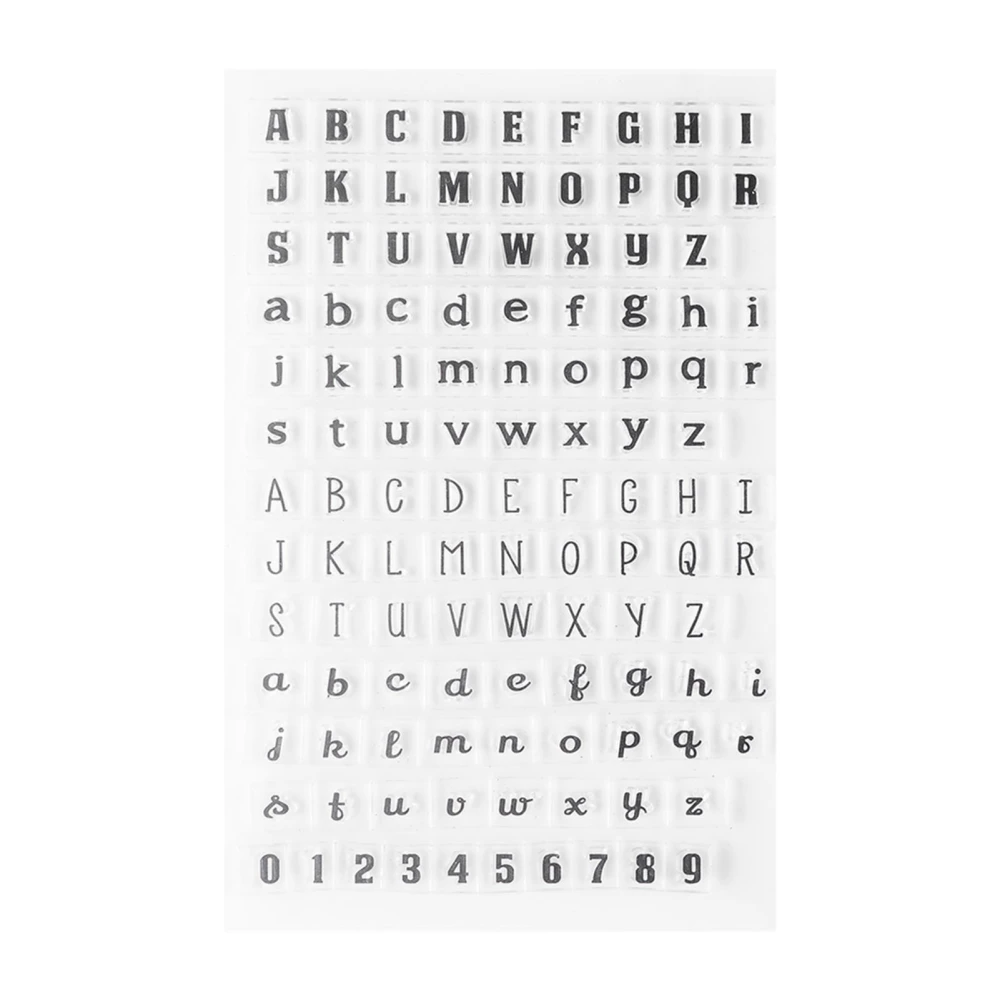 Alphabet Numbers Transparent Silicone Stamp Seal for DIY Scrapbook(Y38 Capital Lowercase)