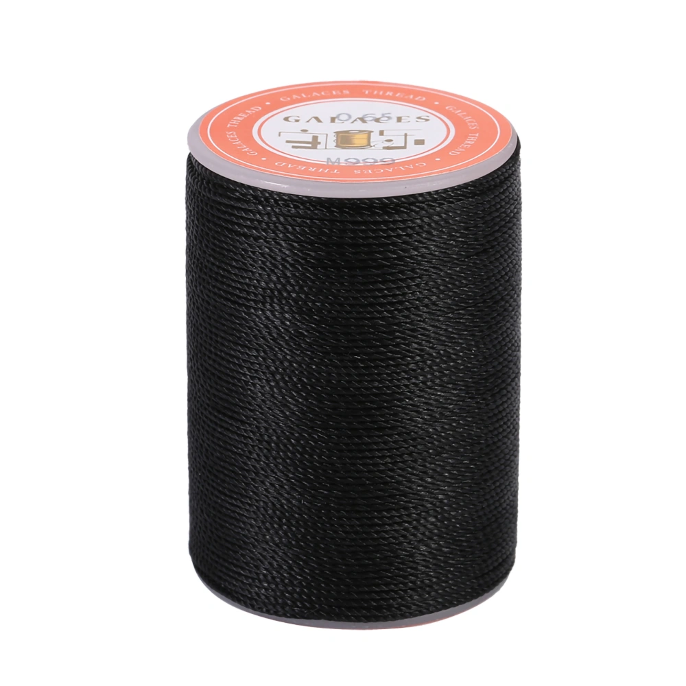 85m/Roll 0.65mm Round Waxed Thread for Leather Hand Sewing Stitching Handcrafts (Black)