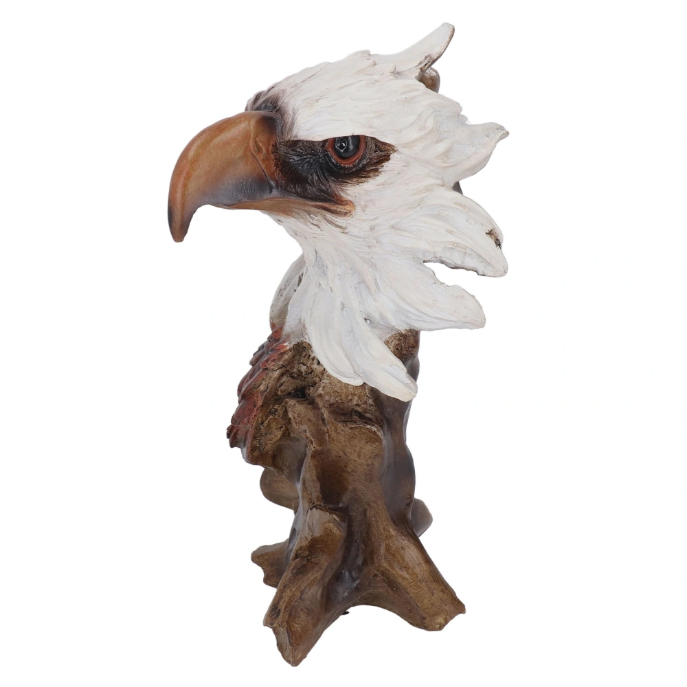 Eagle Head Statue Imitation Wood Root Retro Animal Eagle Head Statue Ornament Home Office Gift Decoration