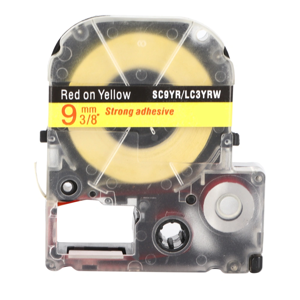 Label Tape Abrasion‑Resistant Anti‑Corrosion Label Maker Tape for KING JIM Labeling Machine SR230C / SR230CH / SR530CRed On Yellow