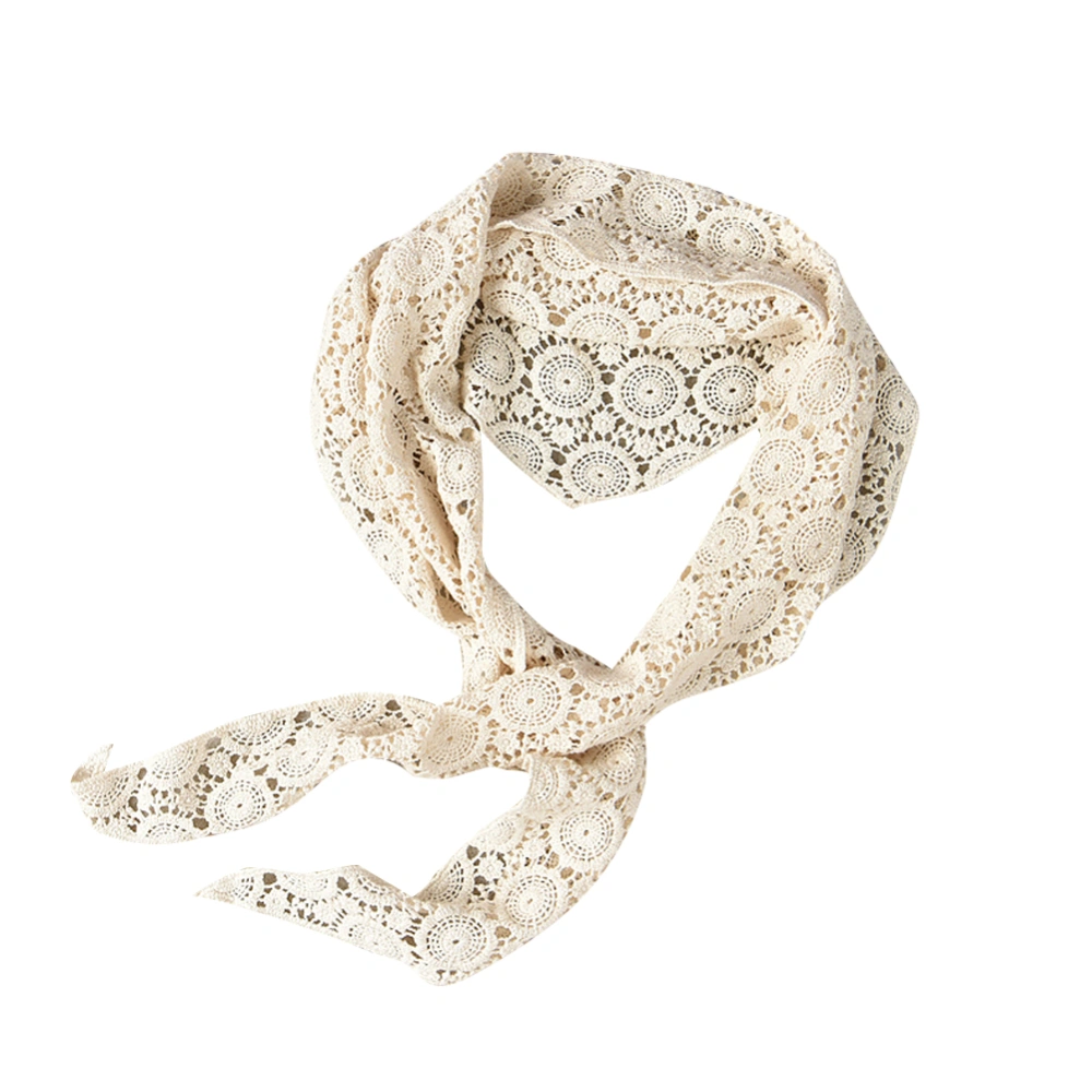 Women's Cotton Hollow Scarf Solid Color Hairband Accessories