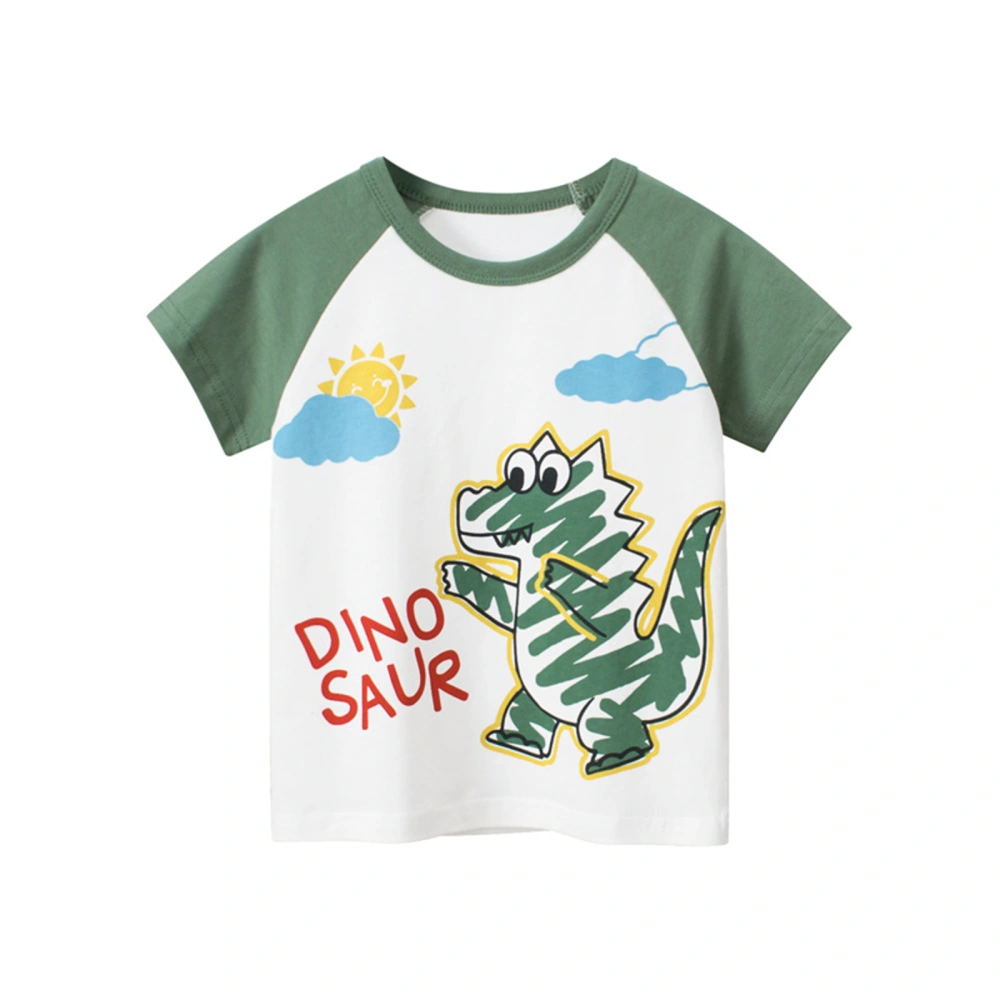 Boys shirt Short Sleeve Round Neck Dinosaur Street Party Casual Tops