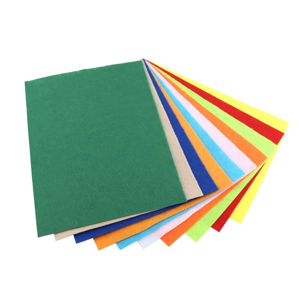 10pcs Mixed Random Colors Nonwoven Fabric Square Felt Sheet For Sewing Craft DIY 20*30cm