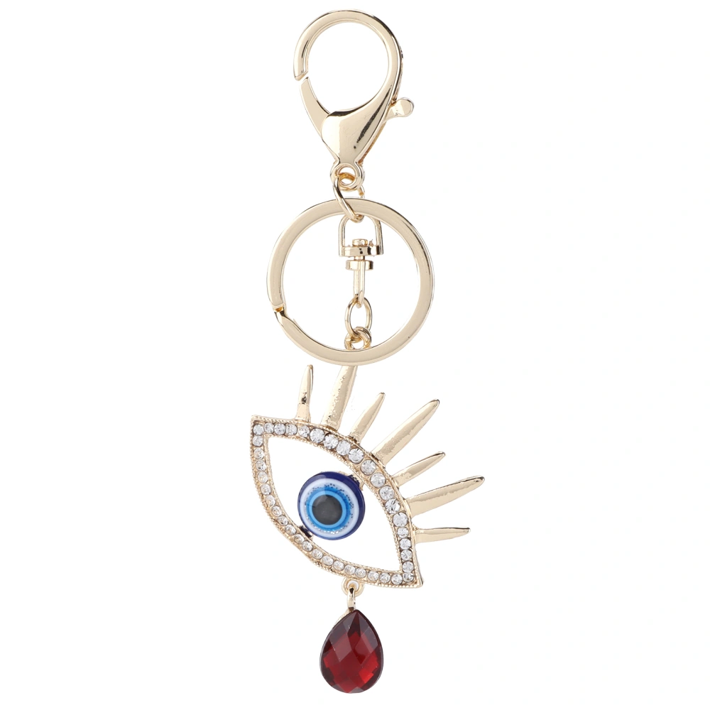 Rhinestone Keychain Fashion Jewelry Bag Purse Accessories with Blue Turkish Evil Eye Red Angel Tears Pendant