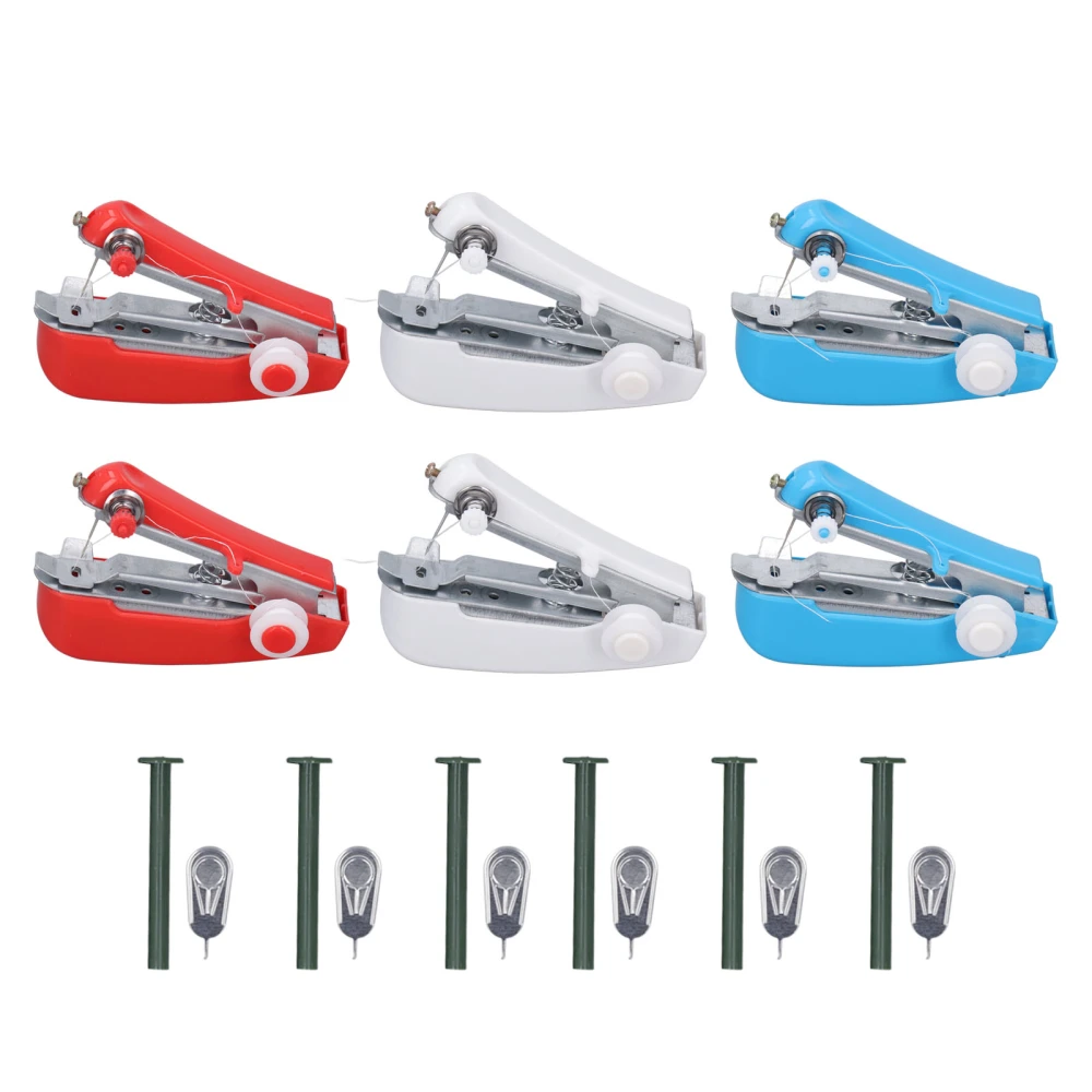 6Pcs Handheld Sewing Machine Versatile Colored Anti Rust Mini Portable Stitch Stapler for Home Outdoor Travelling