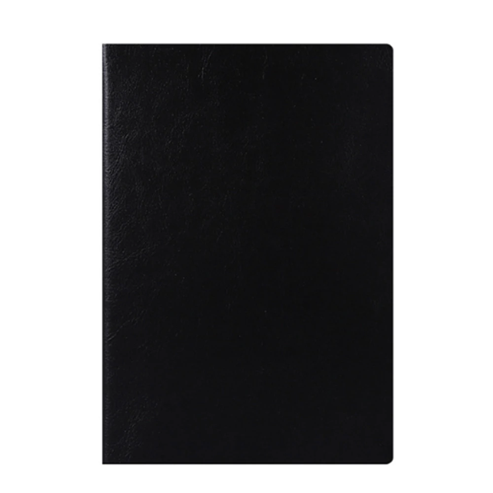 B5 Notebook Smoother Writing Thick Paper Black PU Leather Notepad for Home School Office Gifts