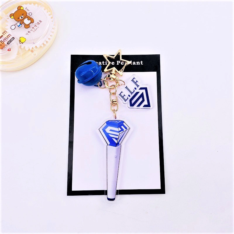 Key Chains Lightweight Portable Cute Bell Style Acrylic Attractive Decorative Key Chains Pendant for Boy Girl Type5