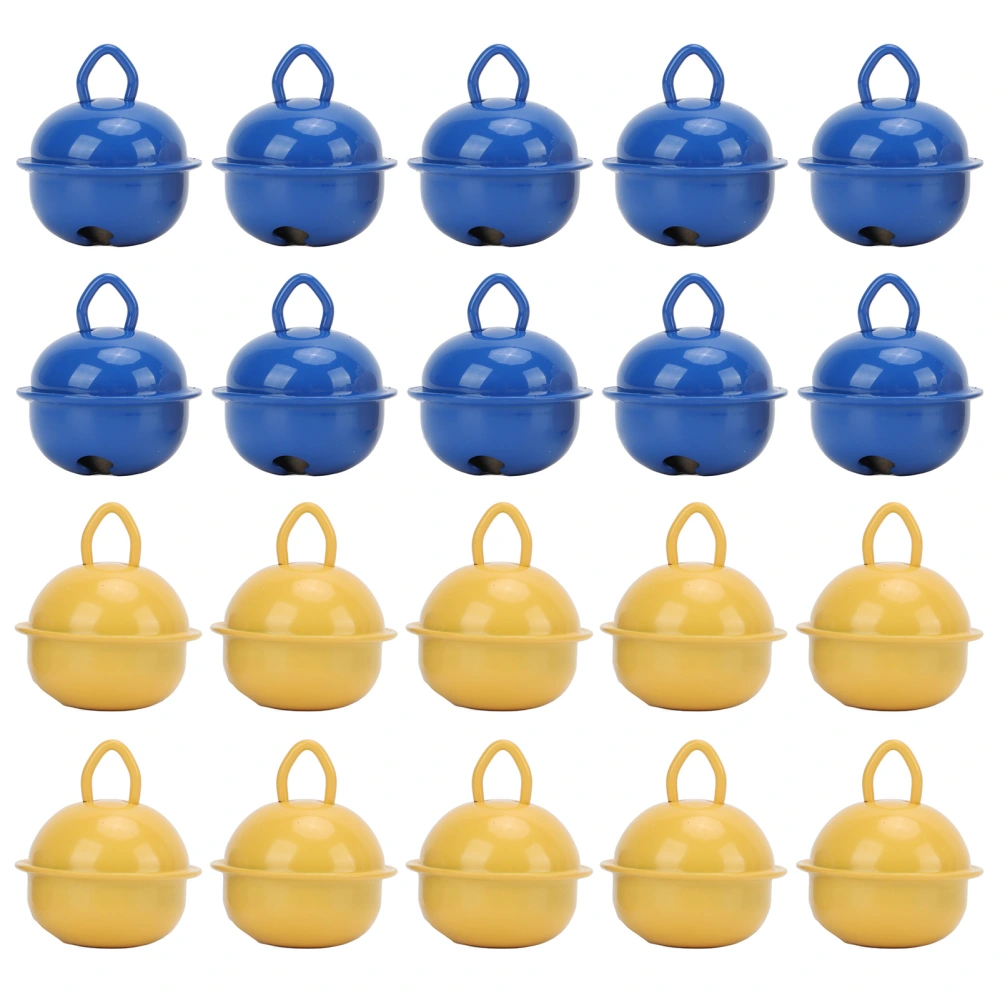 20Pcs Jingle Bells Approx 0.9in Yellow and Blue Durable Eco Friendly Christmas Bell for Party Wedding Christmas