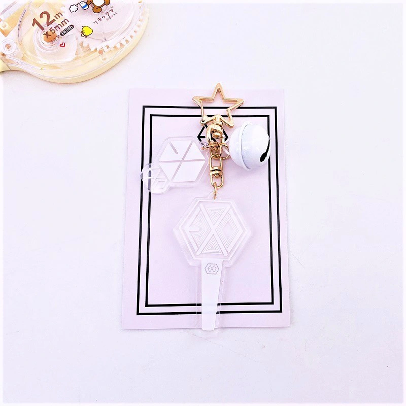 Key Chains Lightweight Portable Cute Bell Style Acrylic Attractive Decorative Key Chains Pendant for Boy Girl Type3