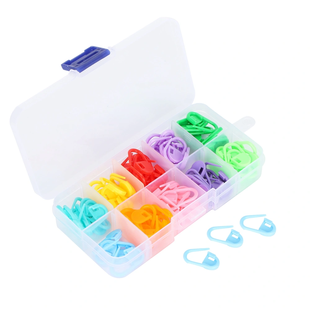 100Pcs Knitting Stitch Marker Counter Crochet Locking Needle Clip with Storage Case 10 Colors