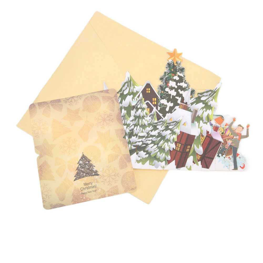 Greeting Card Three Dimensional Christmas Party Shape Decorative Paper with Envelope