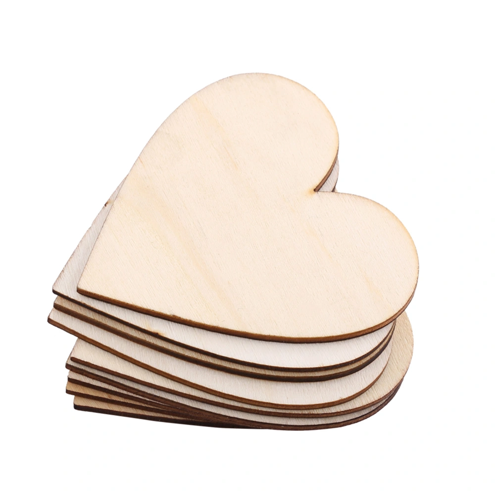 Love Heart Shape Wooden Embellishment for Weddings Plaques Decoration(80mm 10pcs)