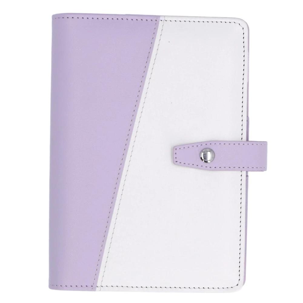 A6 Budget Binder Multifunctional Compartment Design Portable PU Leather Notebook Binder for Office School Purple