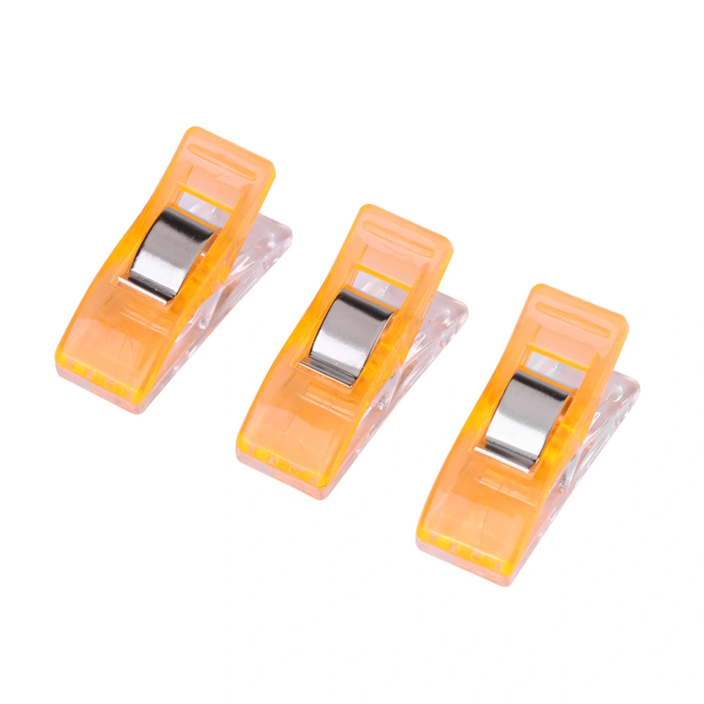 20pcs Plastic Clip For Quilting Sewing Knitting Fabric Binding Needlework Clamp (Orange)