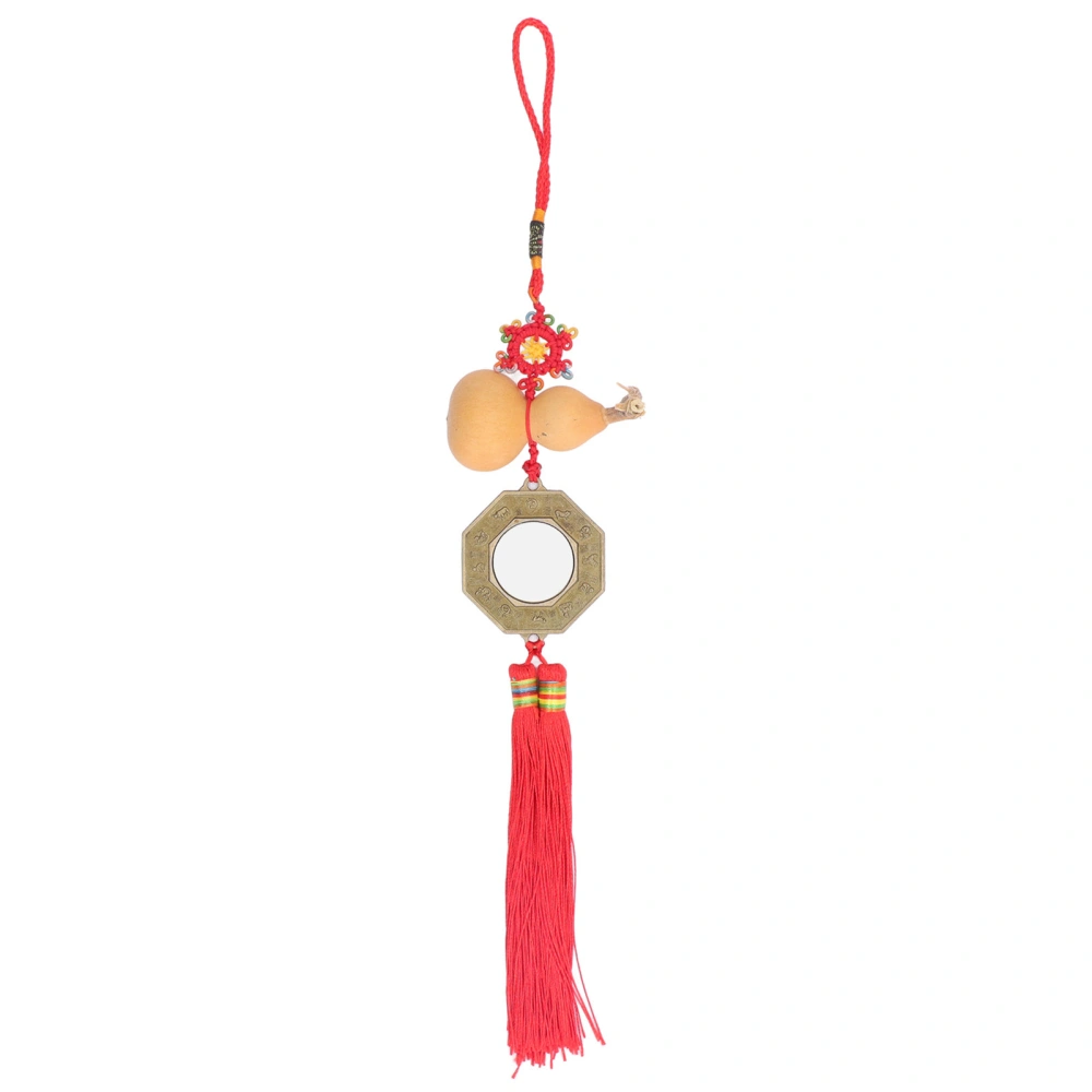 Feng Shui Pendant Gourd Bagua Mirror Feng Shui Pendant Ornament with Tassel for Front Door Decoration Gift