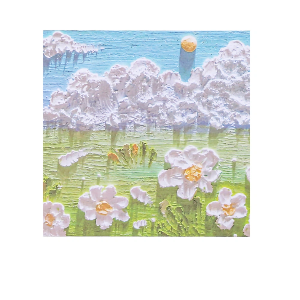 Sticky Note Hand Painted Oil Painting Cute Sticky Notes Glossy Writing Tearable Funny Sticky Notes Postits Notes for Wall Pink Flower