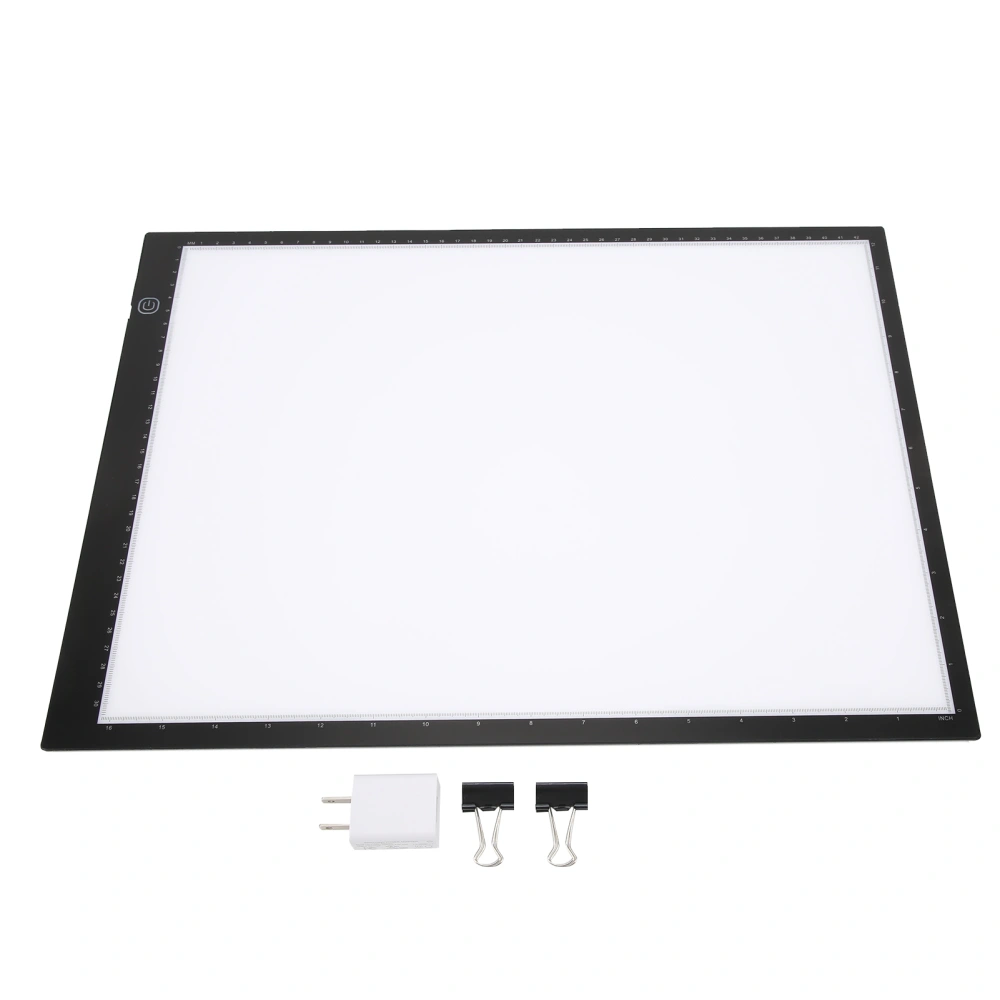 Light Pad A3 Dimmable USB Powered LED Light Table for Painting Tracing Copying US Plug 100‑240V