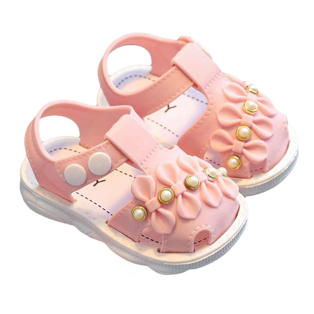 Baby Toddler Girls Sandal, Non-slip Bowknot Pearls Summer Flat Shoes