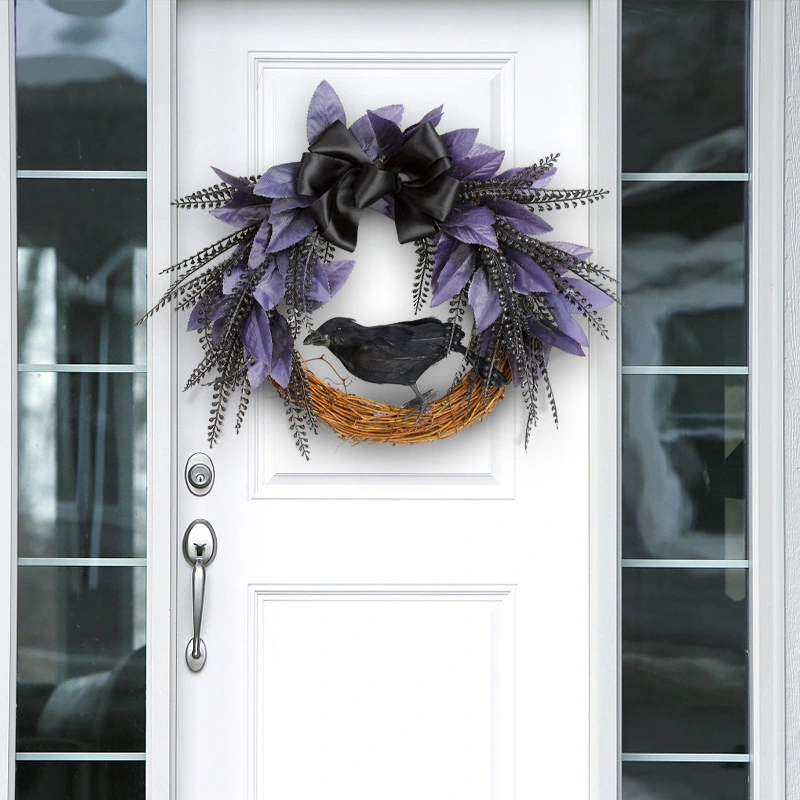 Halloween Bowknot Crow Garland Door Hanging