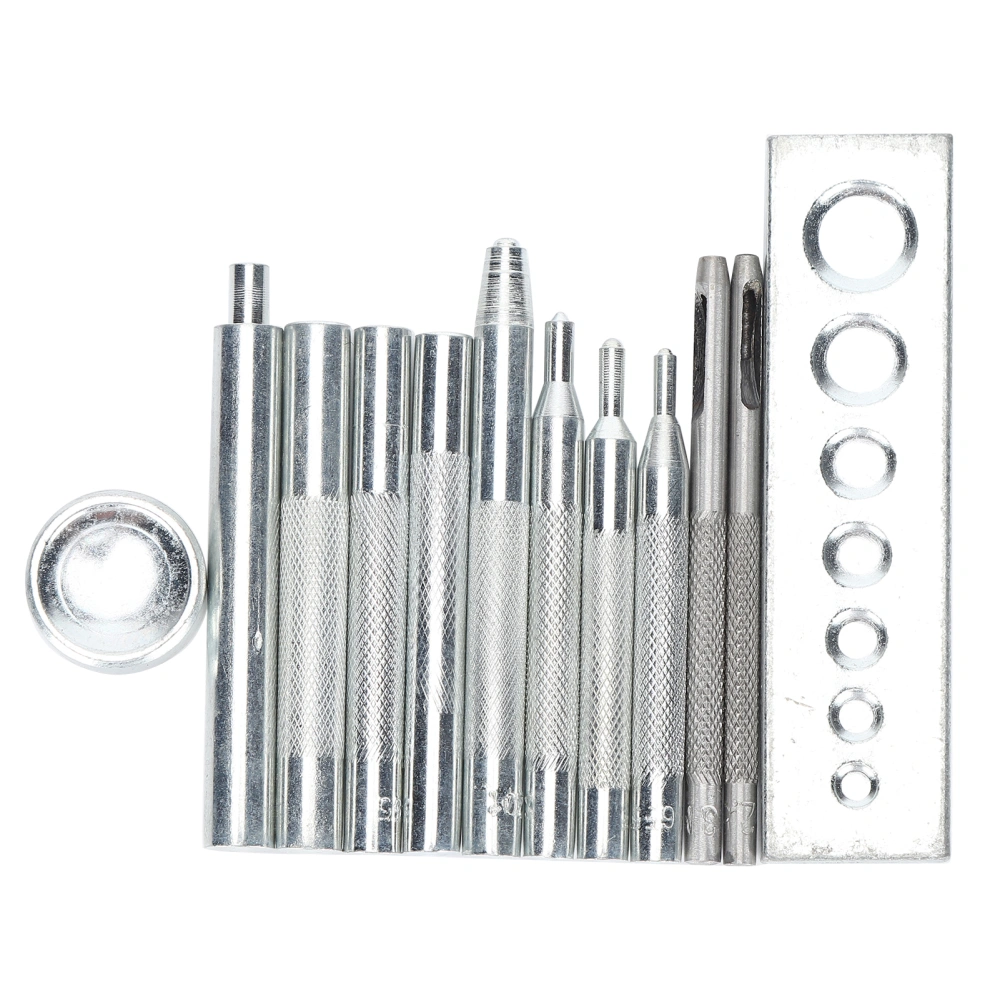 Snap Button Punch Base Set Stainless Steel DIY Leather Setting Tool for Hole Install Button