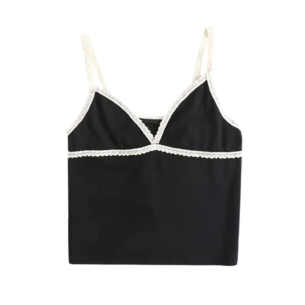 Women Camisole, Spaghetti Straps V Neck Patchwork Slim Summer Tops