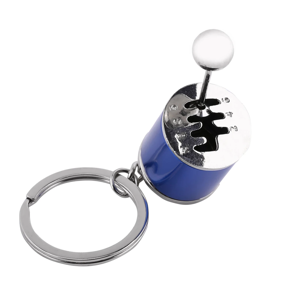 Gear Shifter Model Keychain Keyring Auto Part Shaped Metal Key Rings(Blue)