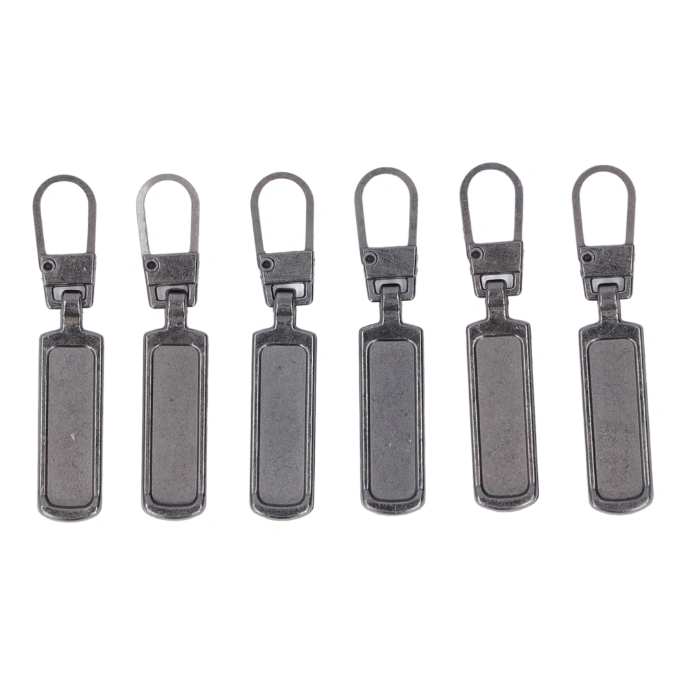 6Pcs Zipper Pull Tab Rustproof Detachable Colred Zipper Pull Replacement for Clothing Luggage Shoes Toys Handbags Wallets Grey