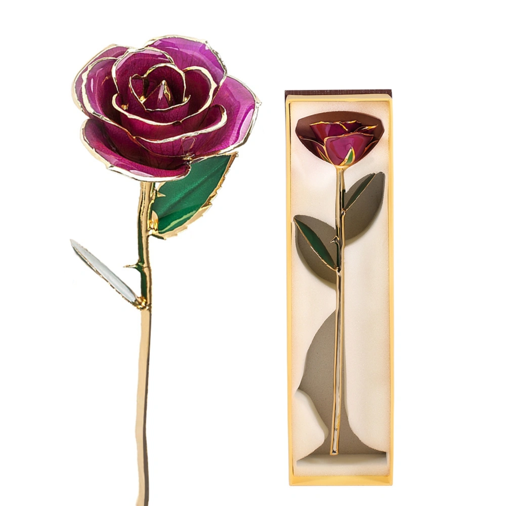 Gold Dipped Trimmed Rose Preserved Rose Personalised Anniversary Gifts for Women on Birthdays